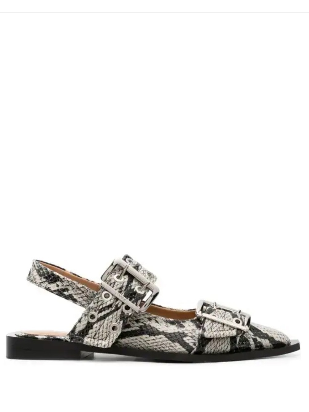 GANNI snakeskin-effect buckled sandals